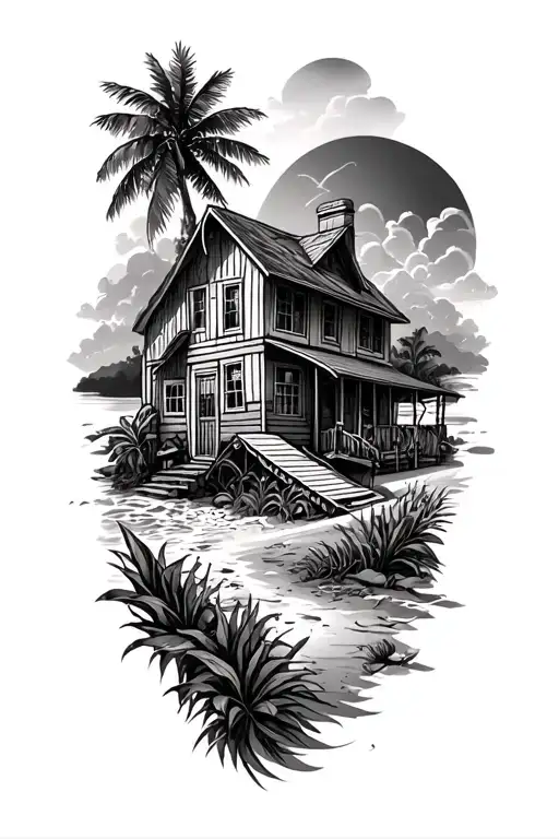 Village house, Beach, Cricket, Family, Friends, Gym. tattoo design idea
