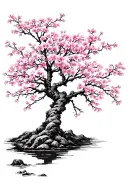 blossoming cherry blossom tree  tattoo design idea