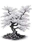blossoming cherry blossom tree  tattoo design idea