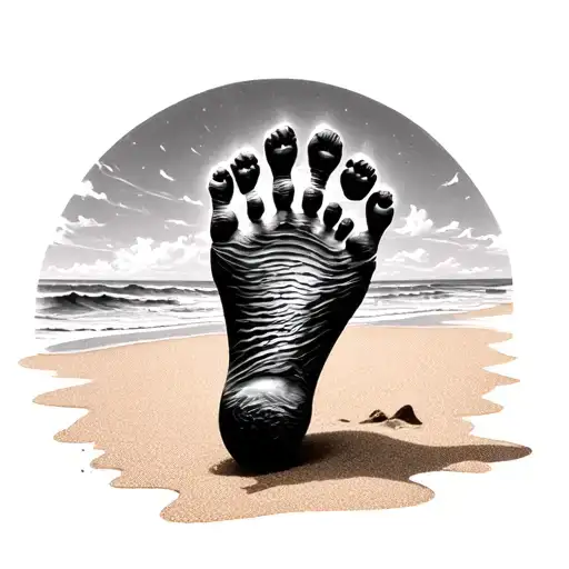 Footprints In The Sand tattoo design idea