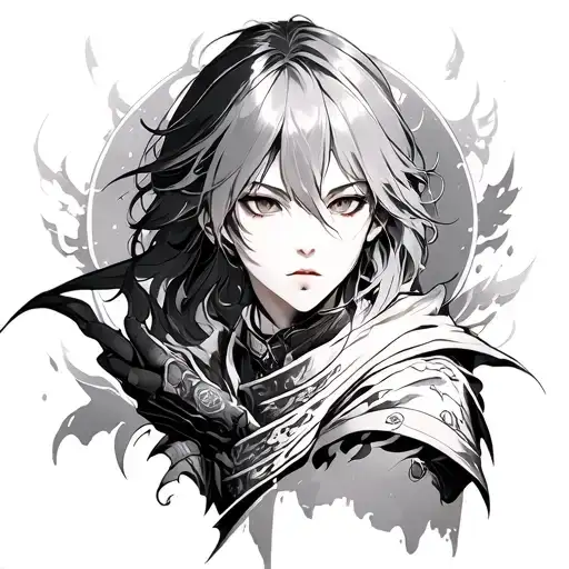 Solo Leveling anime character playing tattoo design idea