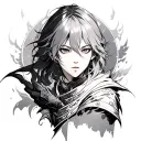 Solo Leveling anime character playing tattoo design idea