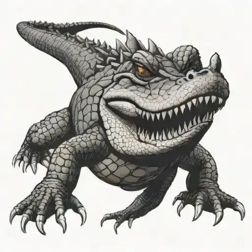 alligator full body tattoo design idea