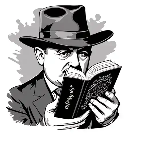 al capone reading tattoo design idea