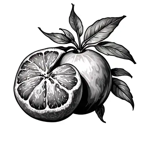 Clementine mandarin tattoo design idea