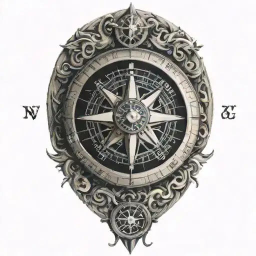 Compass tattoo design idea