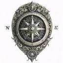 Compass tattoo design idea