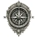 Compass tattoo design idea