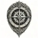 Compass tattoo design idea