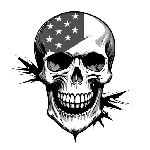 skull with rebel flag morphing tattoo design idea