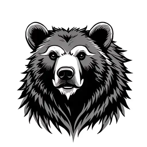 Nordic bear head tattoo design idea