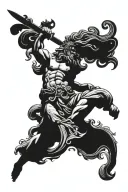poseidon god tattoo design idea