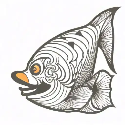 clown with a fish tattoo design idea