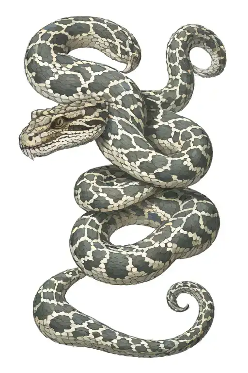 rattlesnake with 6 wings tattoo design idea
