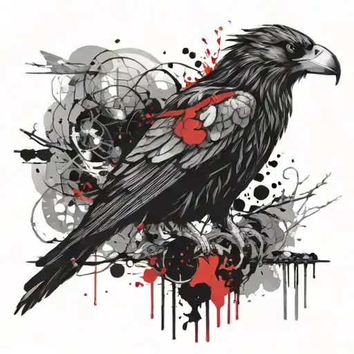Norse pagan mythology gods Odin Zeus Thor Viking war party hoodlum hooligan raven berserker tattoo design idea