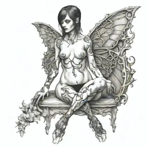 petite,naughty,nude,sexy,full body,gothic,standing,anatomically correct,realism tattoo design idea