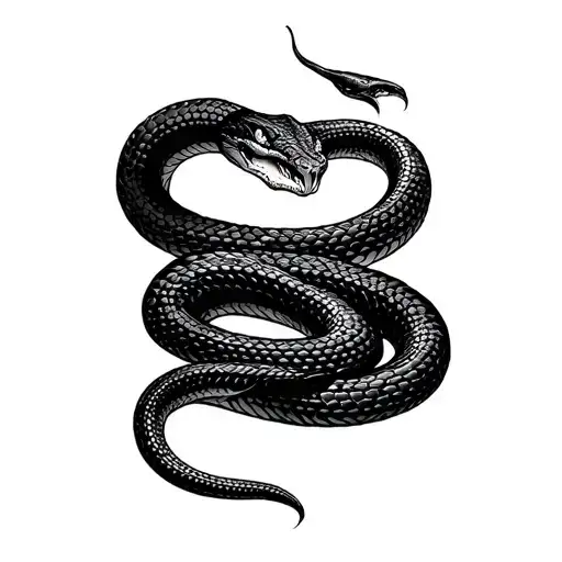 black snake around neck tattoo tattoo design idea