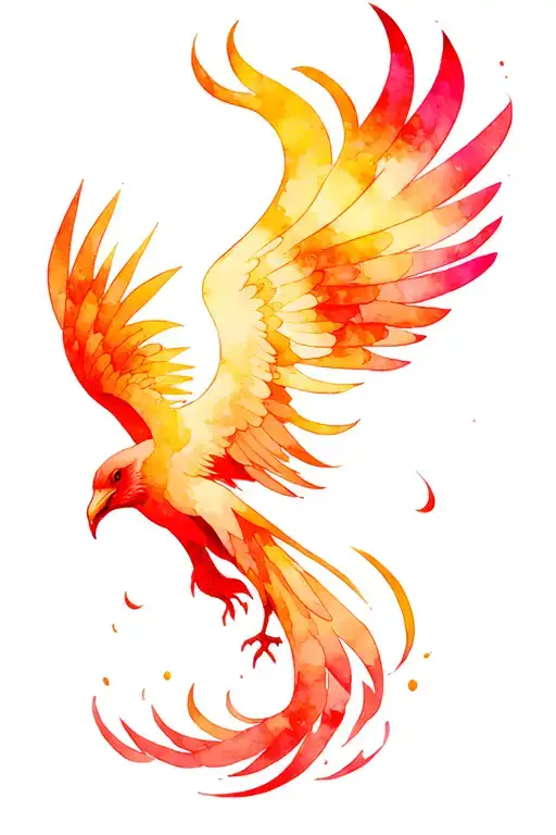 phoenix rising from the ashes tattoo design idea