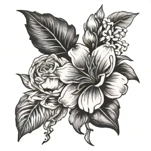 June August September October birth flower tattoo design idea