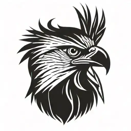 philippine eagle head looking tattoo design idea