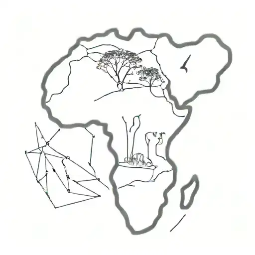 map of africa tattoo design idea