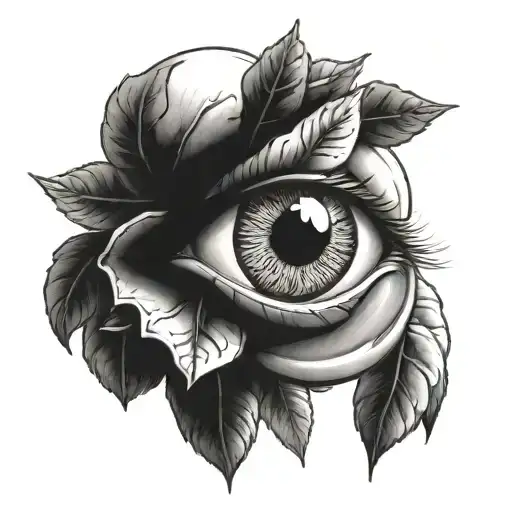 A detailed coffee plant growing out of an eye, symbolizing the client's love for coffee and their keen vision for quality tattoo design idea