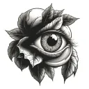 A detailed coffee plant growing out of an eye, symbolizing the client's love for coffee and their keen vision for quality tattoo design idea