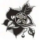 A detailed coffee plant growing out of an eye, symbolizing the client's love for coffee and their keen vision for quality tattoo design idea