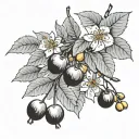 use minimal colour.Cornelian cherry,apricot and cherry tattoo design idea