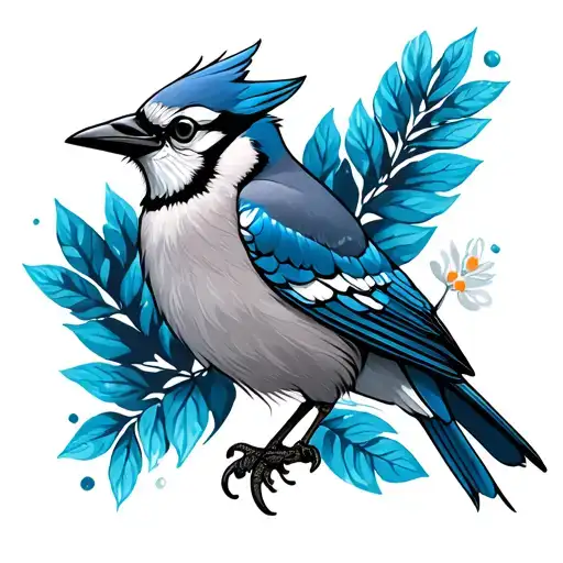 Bluejay tattoo design idea