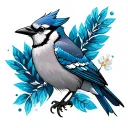 Bluejay tattoo design idea