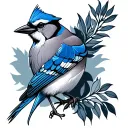 Bluejay tattoo design idea