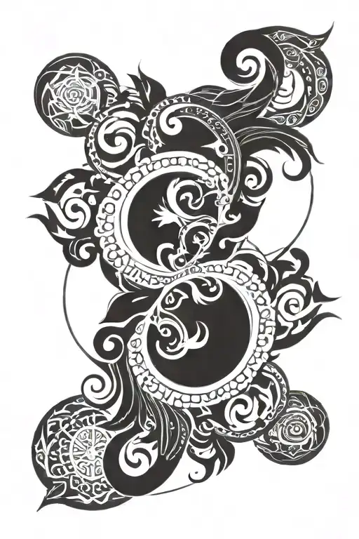  Infinity loop with feather and stars. Rising phoenix or sacred geometry pattern.name"Anupriya" 884 love and panda image tattoo design idea