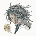 emo,depression,darkness,lonely,suicidal,sad,dark skinned male,dyed short dreads fully hiding face,teens,no tattoos,skinn tattoo design idea