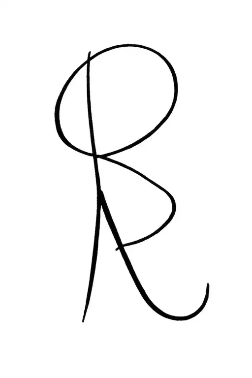 Cursive R tattoo design idea