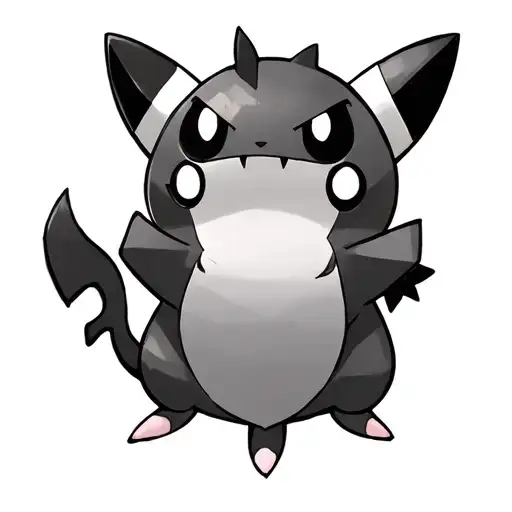 Gangar Pokémon holding Mimikyu tattoo design idea