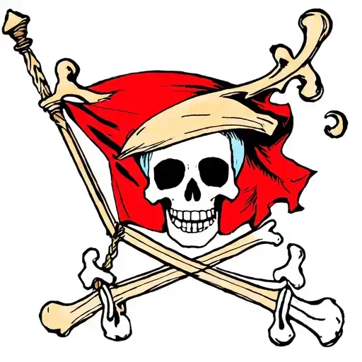brook one piece jolly Roger flag tattoo design idea