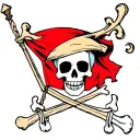 brook one piece jolly Roger flag tattoo design idea