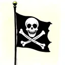 brook one piece jolly Roger flag tattoo design idea