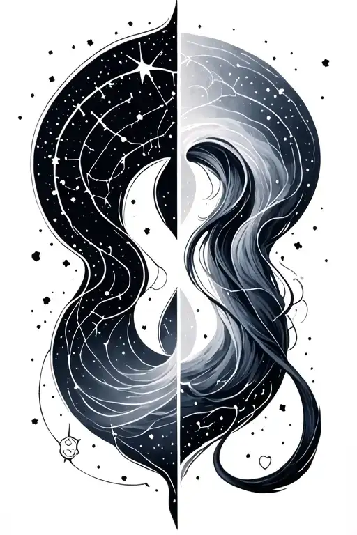 aquarius x gemini x cancer constellation tattoo design idea