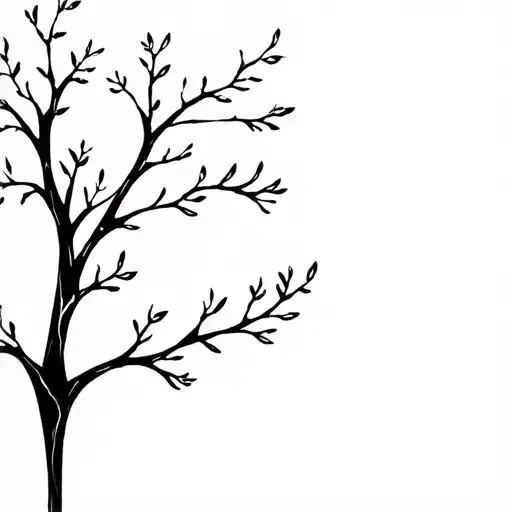 tree with dna-strand branch symbolizing life tattoo design idea