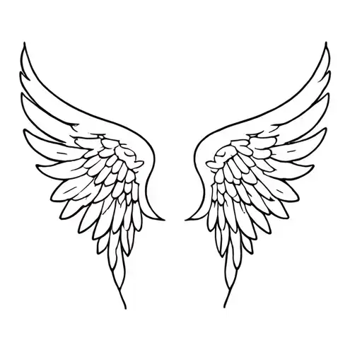 angel wing with roman numerals XXIX-VII-MMVIII horizontal to the wings tattoo design idea