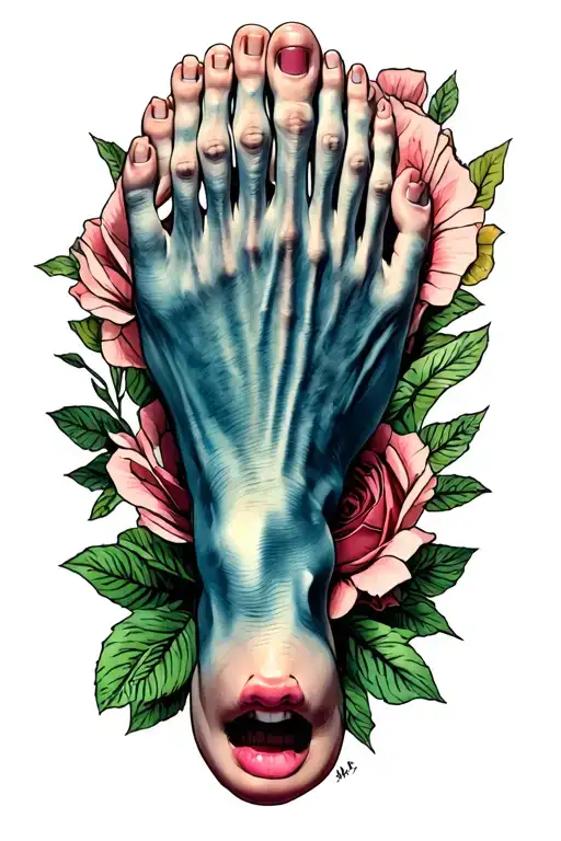 femdom foot worship tattoo design idea