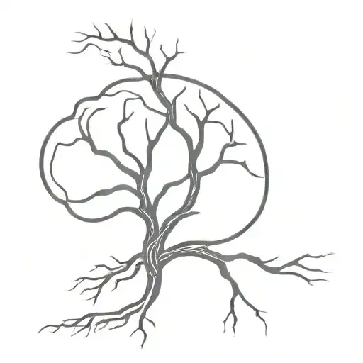 brain with roots, heart with cracks, cursive memento vivere  tattoo design idea