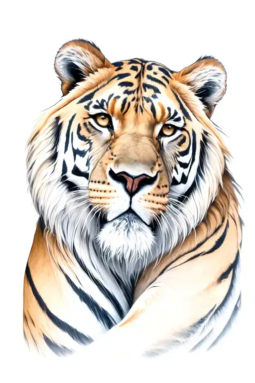 lion hugs tigress symbolizing the client's love tattoo design idea