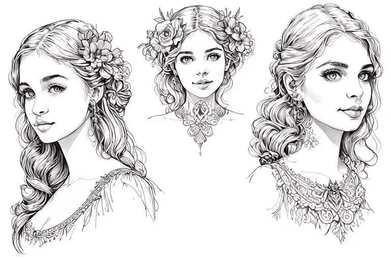 "Dorothy" "Leora" "Isabelle" tattoo design idea