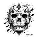 "Jason Jack ben " 3 books floating tattoo design idea