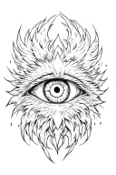 phenix crying eye tattoo design idea