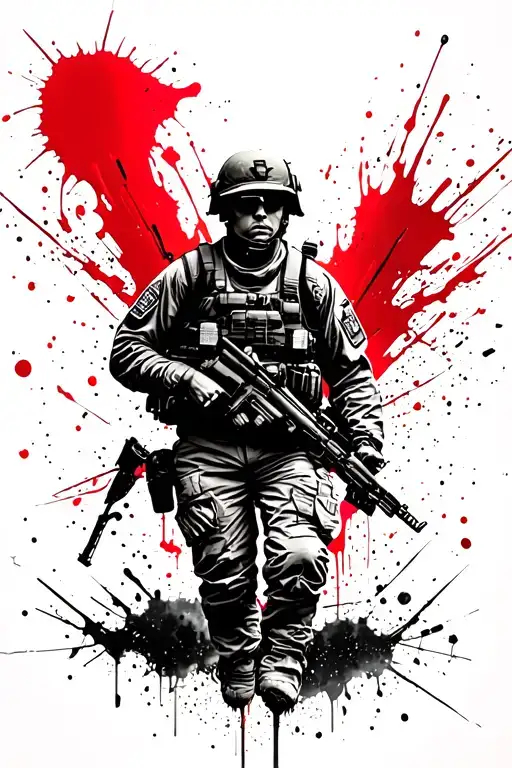 US Army Airborne Afghanistan war scene inspired tattoo design idea