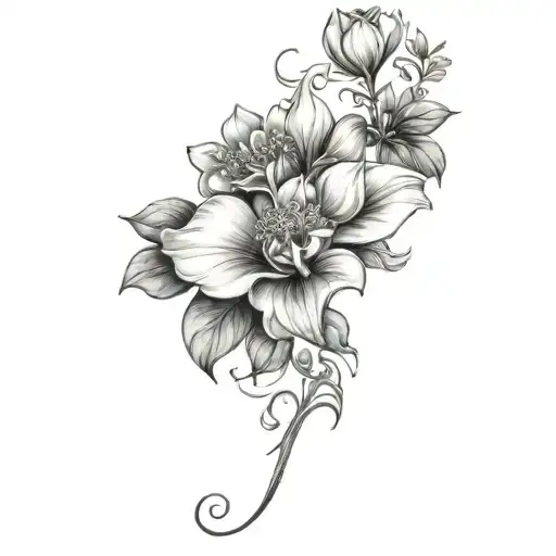 Filler Floral tattoo design idea